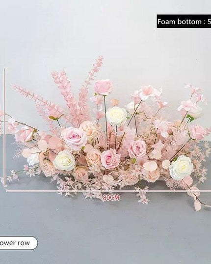 Charming Pink Floral Wedding Arch Set for Enchanting Decor Makeover