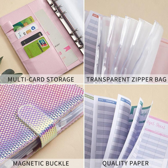 Elegant A6 Budget Organizer with Chic Zip Pockets for Financial Management 📔🔖