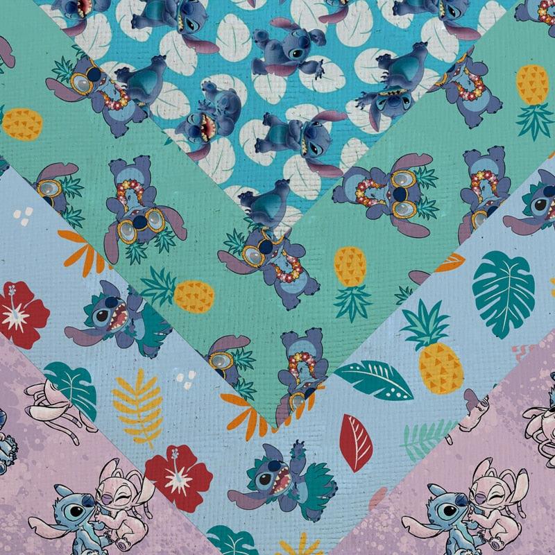 20*33cm DIY bow material A4 cartoon lilo and stitch print vinyl synthetic faux synthetic leather sheet 2668-Arts, Crafts & Sewing›Sewing & Fabric›Craft Fabrics-Très Elite-2661-Très Elite