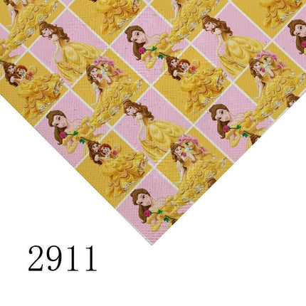 Vibrant Cartoon Character Synthetic Leather Crafting Sheet - A4 Size