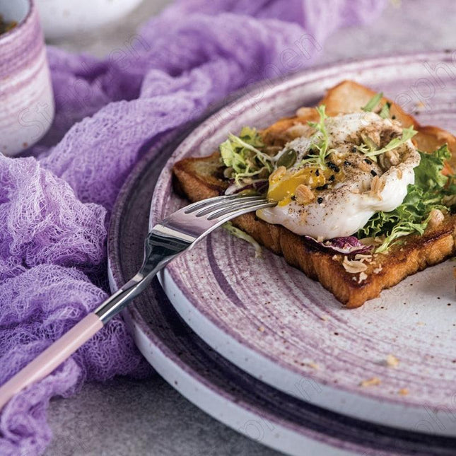 Elegant Purple Rhyme Stoneware Dining Set for a Chic Table Experience
