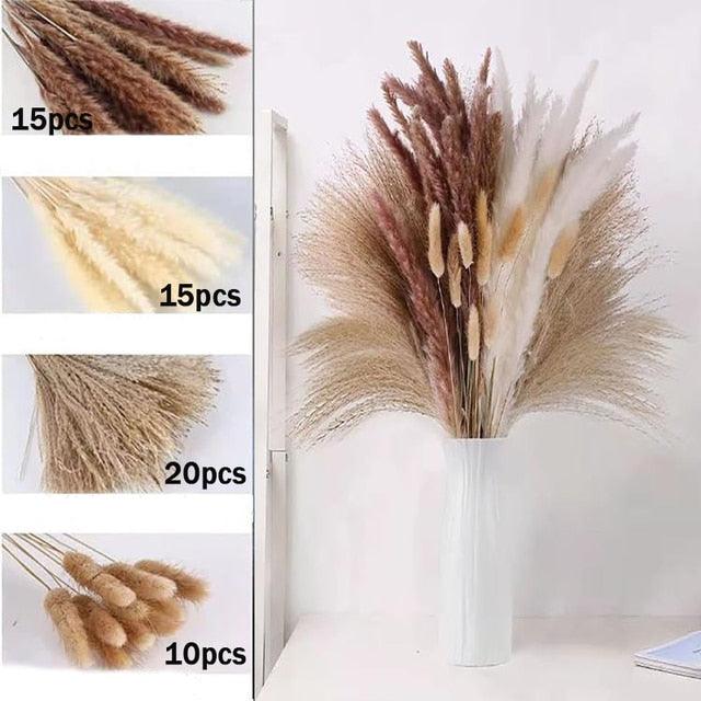 Bohemian Chic: Exquisite Palm Leaf and Pampas Grass Decor for Home and Weddings