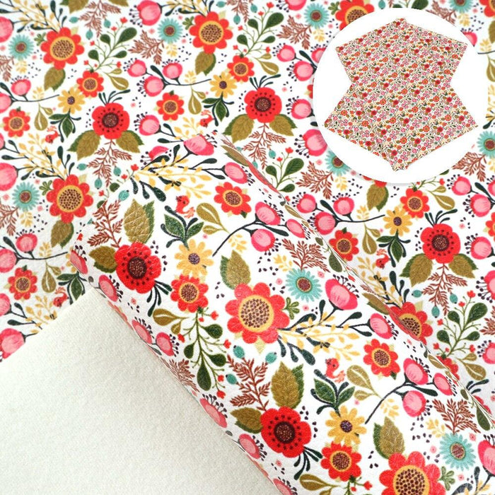 Lychee Blossom Faux Leather Craft Sheet - 20x33cm