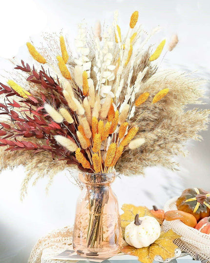 Chic Dried Pampas Grass and Bunny Tail Floral Arrangement