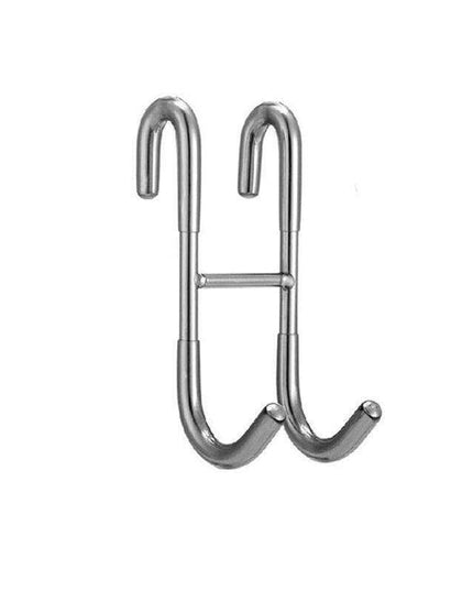 Chic Stainless Steel Shower Glass Door Hooks with Soft Silicone Grips - Pack of 2
