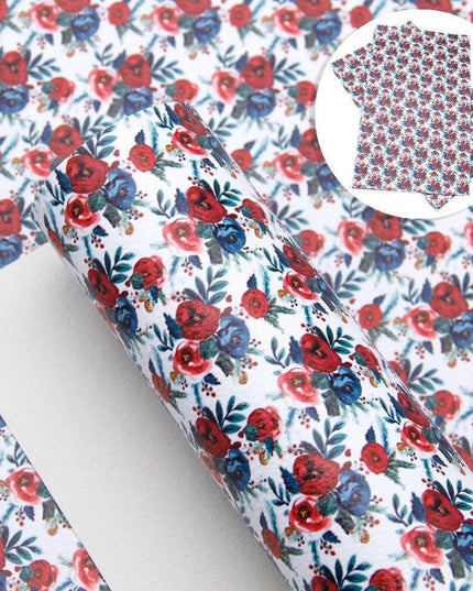 Floral Lychee Blossom Synthetic Leather Crafting Sheet - 20x33cm