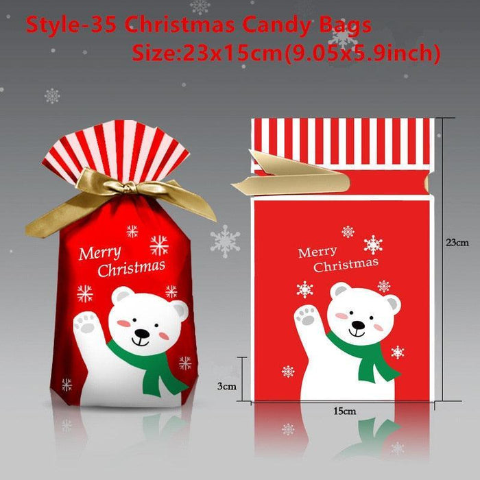 Santa's Festive Candy Gift Bag Set - Pack of 5