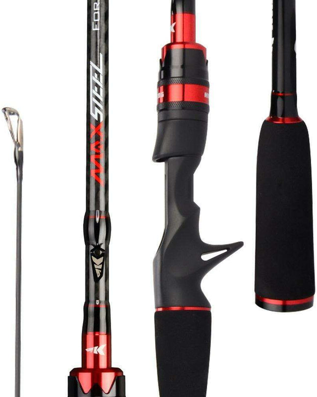 Experience Unmatched Fishing Performance with the KastKing Max Steel Carbon Bass and Pike Rod Combo