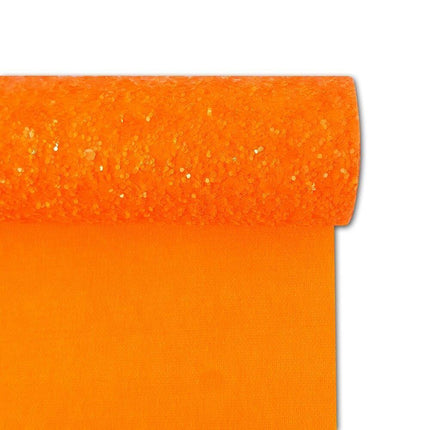 Glittering Orange Faux Leather Roll - Perfect Material for Chic DIY Creations