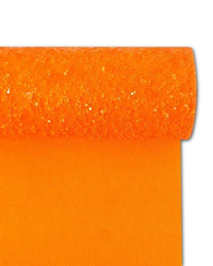 Glittering Orange Faux Leather Roll - Perfect Material for Chic DIY Creations
