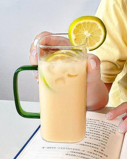 Sophisticated Square Glass Mug Set - 400ml Capacity, Heat-Resistant & Microwave-Safe
