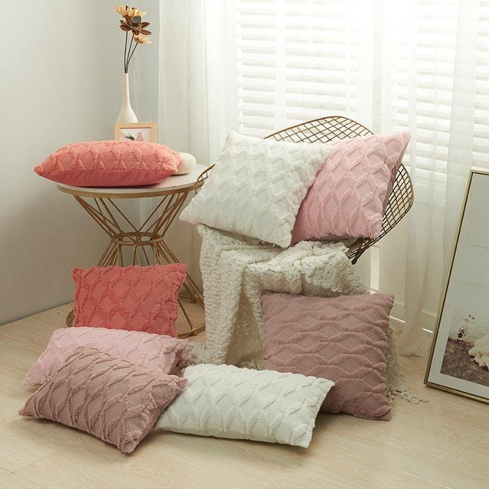 Nordic Stripe Plush Pillow Covers for Stylish Home Decor