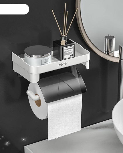 Modern Adhesive Toilet Paper Holder - Stylish Space-Saving Solution