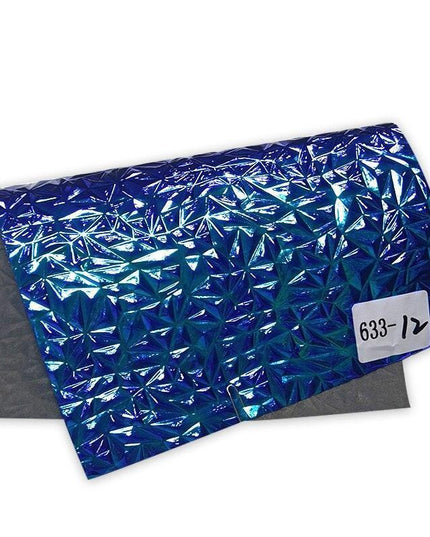 Crumpled Holographic Metallic Faux Leather Fabric Sheet for Creative DIY Endeavors