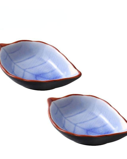 Leaf-Shaped Ceramic Serving Bowls - Set of 2