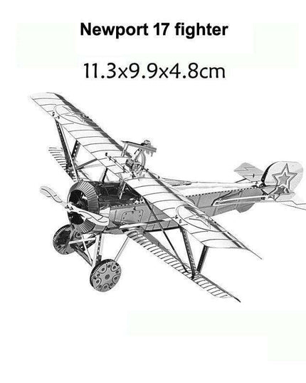 Stainless Steel 3D Jet Fighter Model Construction Set - Engaging DIY Puzzle for All Ages
