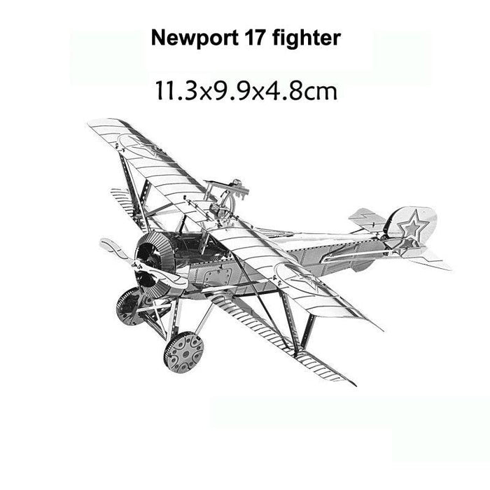 3D Fighter Jets Metal Puzzle Model Kit - Stainless Steel Assembly Toy for Teens and Adults