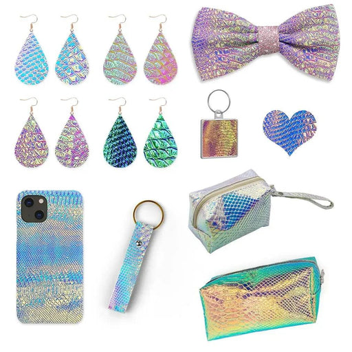 Captivating Iridescent Snake Skin Faux Leather Roll - The Ultimate Crafting Essential