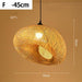 Handcrafted Rattan and Bamboo Chandelier with Charming Straw Hat Design