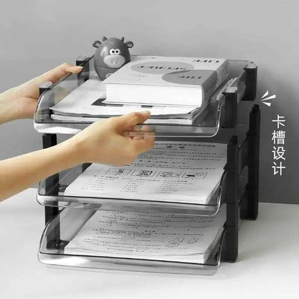 Multi-Layered A4 File Organizer and Bookshelf - Essential Office Storage Solution