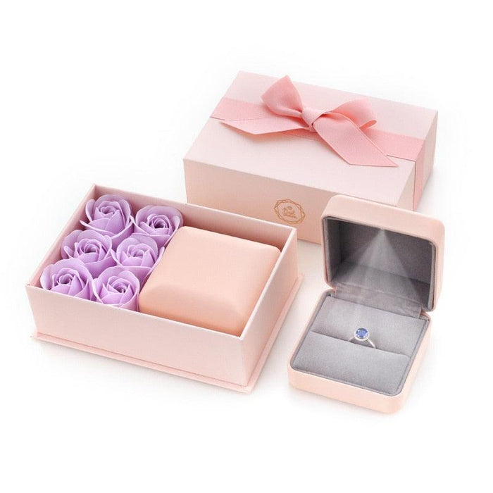 Rose-themed Jewelry Storage Box for Rings, Earrings, and Necklaces