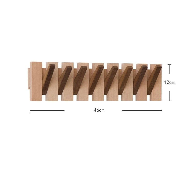 Elegant Beech Wood Wall-Mounted Coat Rack with Sandalwood Accents