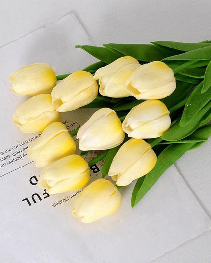 Lifelike PU Tulip Floral Arrangement - 5-Piece Set for Stylish Home Accents