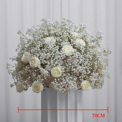 Milky White Silk Baby's Breath Floral Arrangement for Elegant Decor