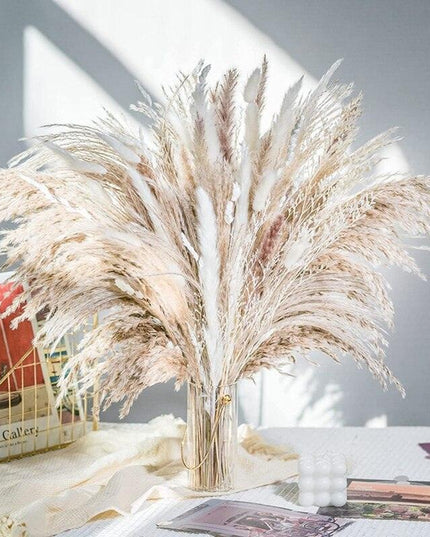 Rustic Bohemian Pampas Grass Bouquet for Weddings and Home Decor - 85 Pieces