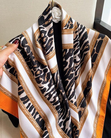 Elegant 90x90cm Silk-Feel Scarf for Women - Luxurious and Versatile Accessory