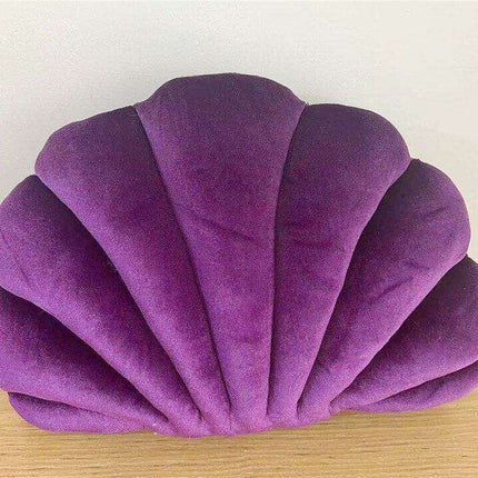 Elegant Velvet Sea Shell Bell Cushion - Luxe Home Decor Accent