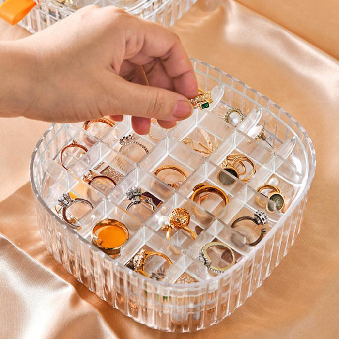Waterproof Multi-Layer Jewelry Storage Box with Transparent Compartments