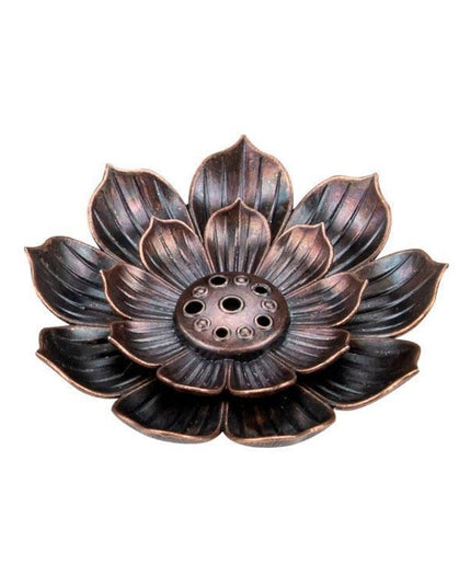 Serene Lotus Alloy Incense Holder: Aromatherapy Diffuser for Tranquil Spaces