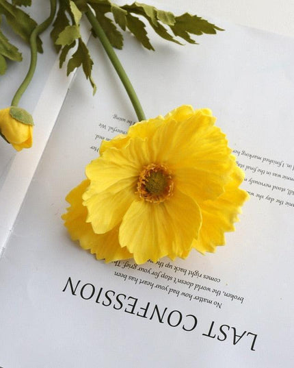 Elegant Realistic Poppy Faux Flower Bouquet - Luxurious Floral Centerpiece for Stylish Decor