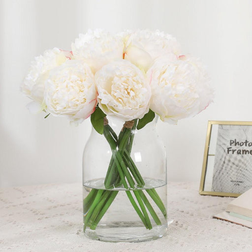 Elegant Silk Peony Artificial Flowers Bouquet - Set of 5