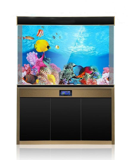 Captivating 3D Underwater Scene Aquarium Sticker Poster for Stunning Tank Makeover