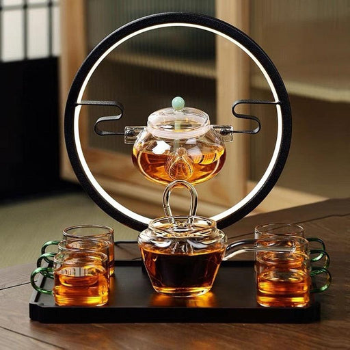 Zen Tea Master Set with Lazy Pouring Pot and Rotating Lid