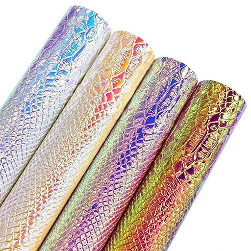 Neon Sparkle Serpentine Leather Roll - Deluxe DIY Craft Material