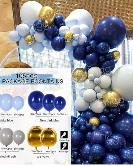 Elegant Blue Macaron Balloon Arch Kit - Transform Your Celebrations with Luxurious Style