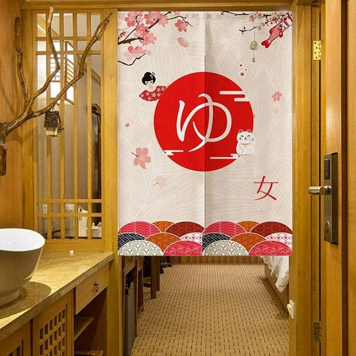 Sleek Japanese Polyester Door Curtain for Chic Interior Upgrade
