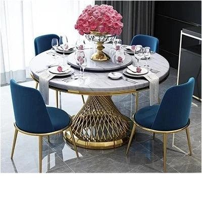 Elegant Sintered Stone Dining Set with Modern Stainless Steel Base - The Perfect Touch for Stylish Interiors