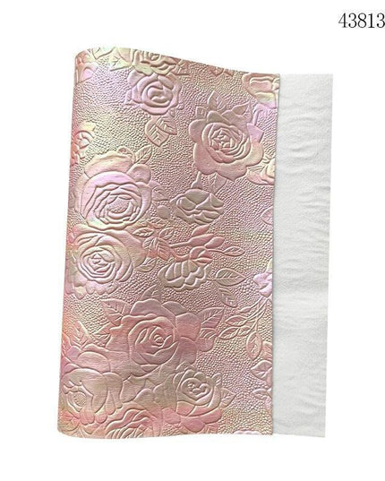 Elegant Rose Embossed Faux Leather Craft Sheets for Creative Projects