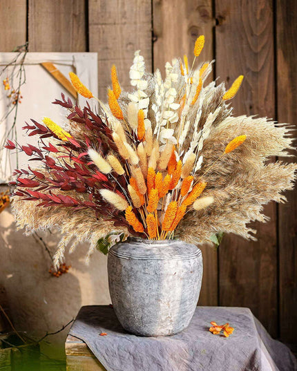 Chic Dried Pampas Grass and Bunny Tail Floral Arrangement