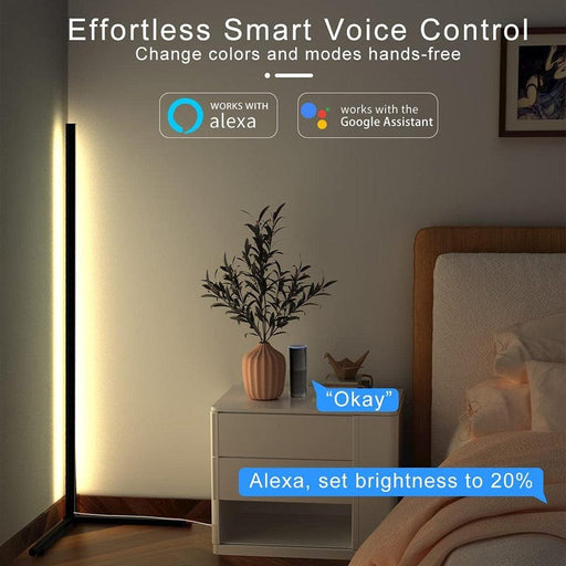 Smart RGB LED Floor Lamp with Wireless Control and Music Sync