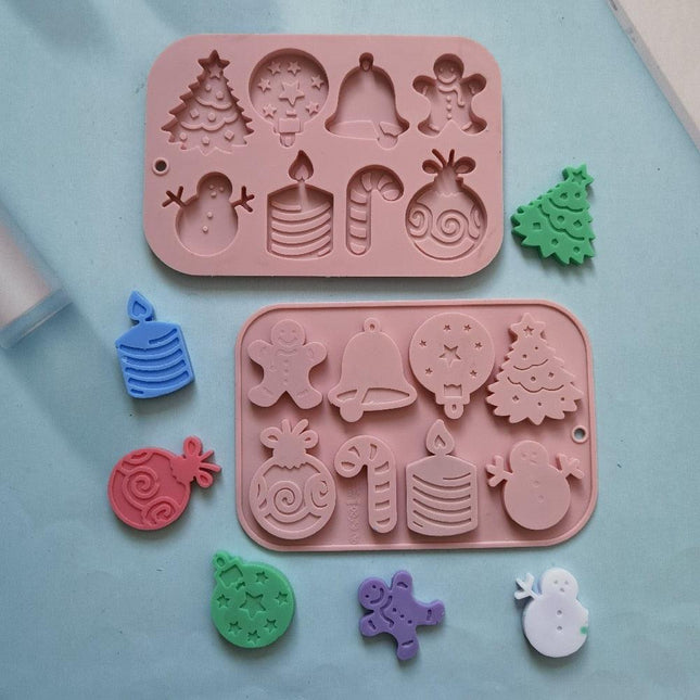 Holiday Spirit Silicone Mold Set for Creative Christmas Baking