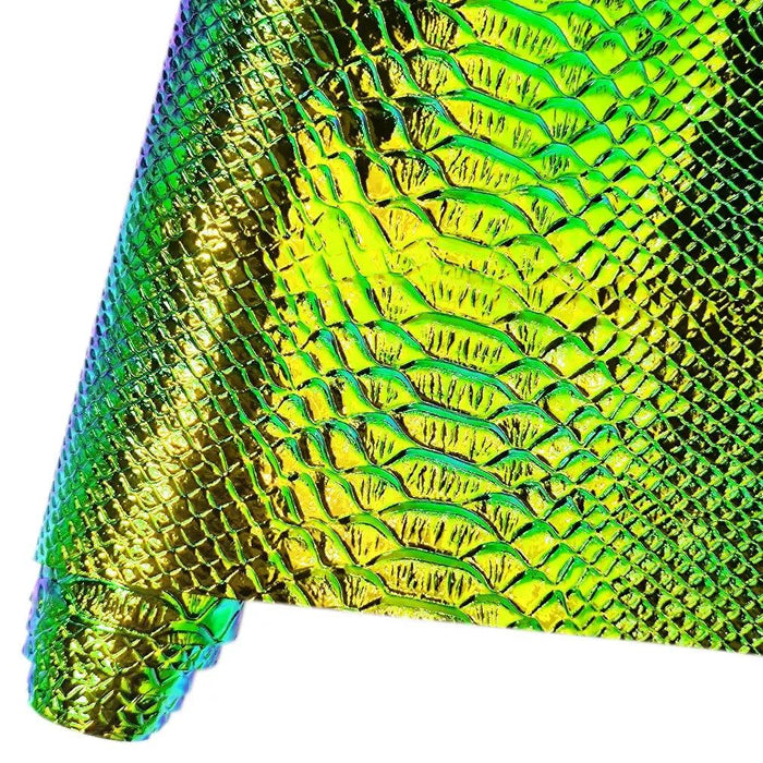 LuxeLeather Holographic Snake Skin Faux Leather Roll - Premium Crafting Material