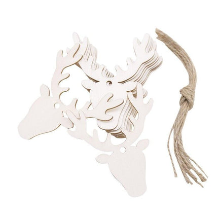 Wooden Snowflake Chip Ornaments - Cheerful Set of 10 for Holiday Celebrations