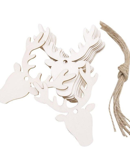 Wooden Snowflake Chip Ornaments - Cheerful Set of 10 for Holiday Celebrations