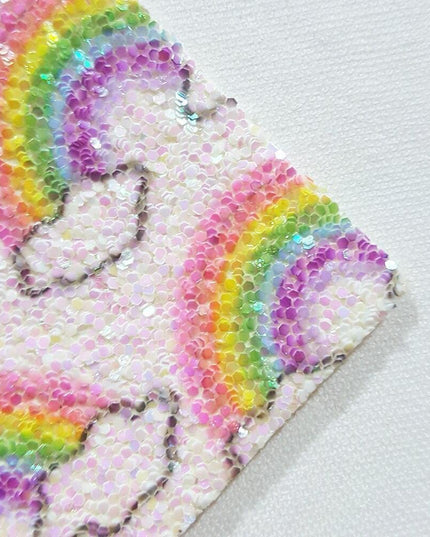 Vibrant Rainbow Faux Leather Sheets: Colorful Crafting Material for Creative Projects