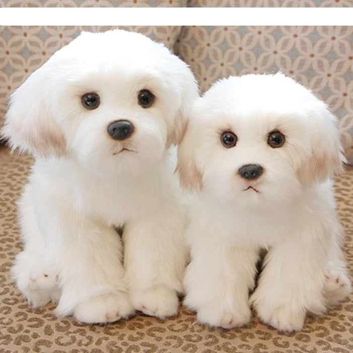 Opulent Maltese Puppy Plush: A Refined Furry Friend